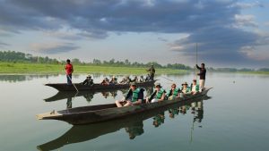 boat riding at chitwan national park
